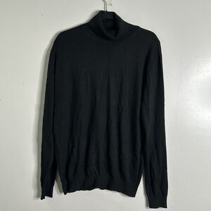 Paul Fredrick black cashmere slik and cotton blend sweater size medium